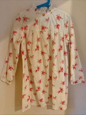 Bonpoint White Dress with Pink Floral Print
